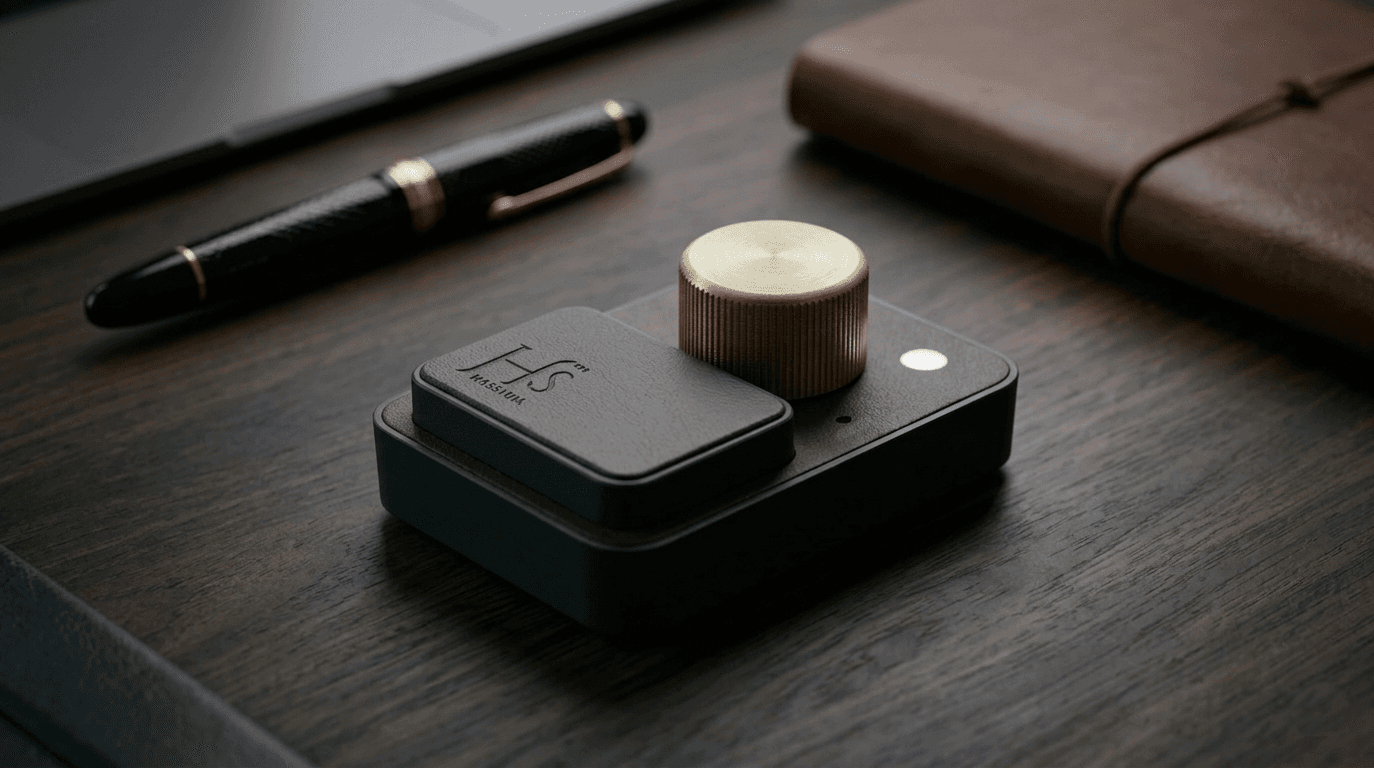 Hassium Media Knob on desk